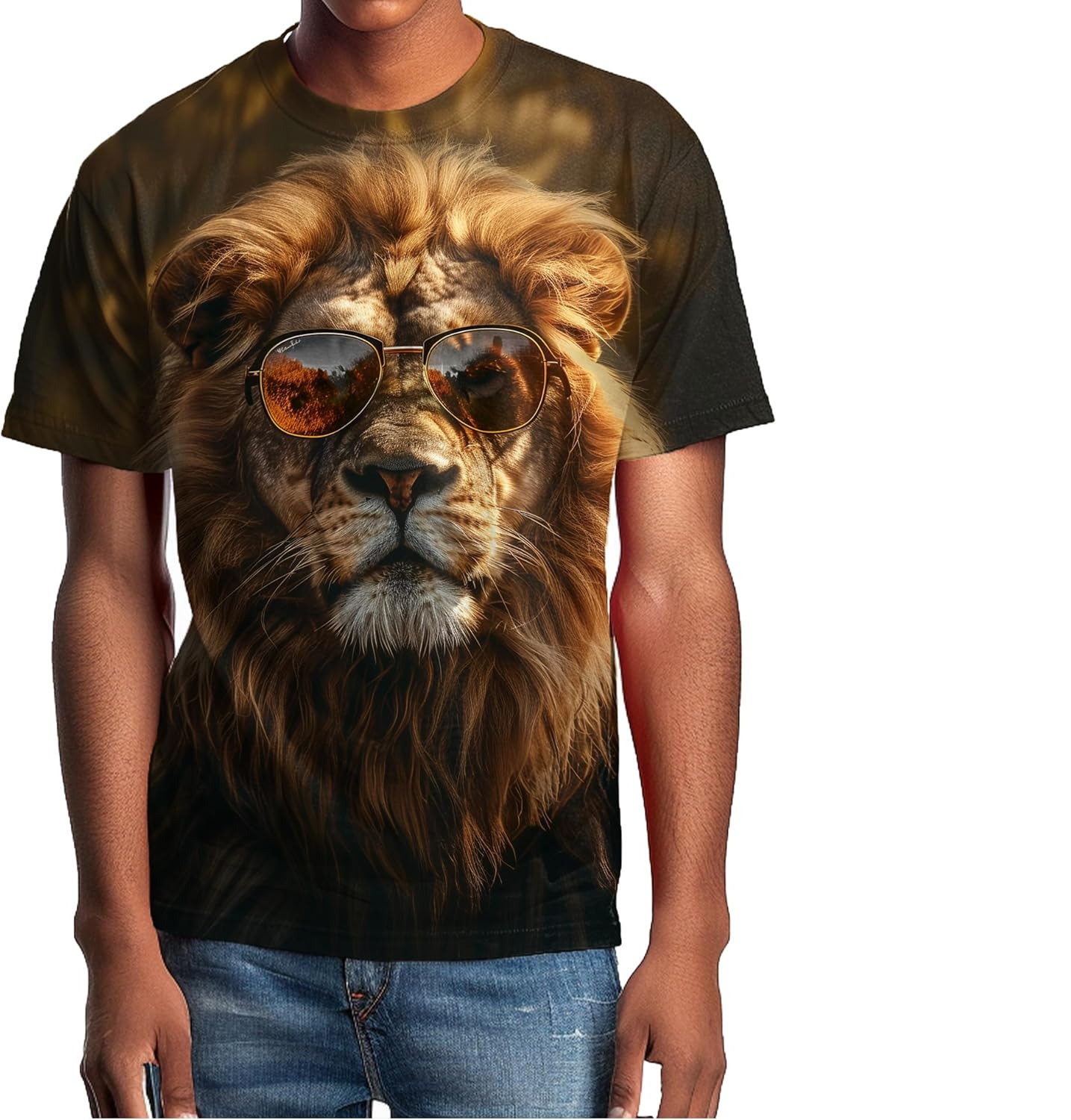 Mens T shirt Men's Print Graphic Short Sleeve Summer T-Shirt Novelty Casual Tee tee Casual tops summer clothes Cool Lion