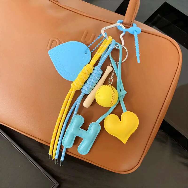 Designed Baseball Nylon Braided Rope Pendant Love Keychain Key Ring Game hine Bag Hanging Decoration Trendy Ornaments