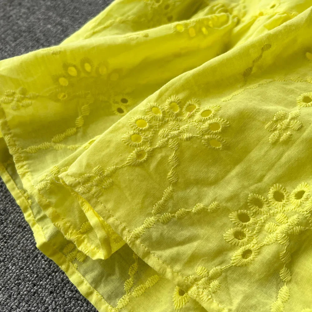 White/Purple/Blue V Neck Summer Lace Embroidery Dress Women Short Sleeves Dresses Female Vintage Party Beach Midi Dresses 250225