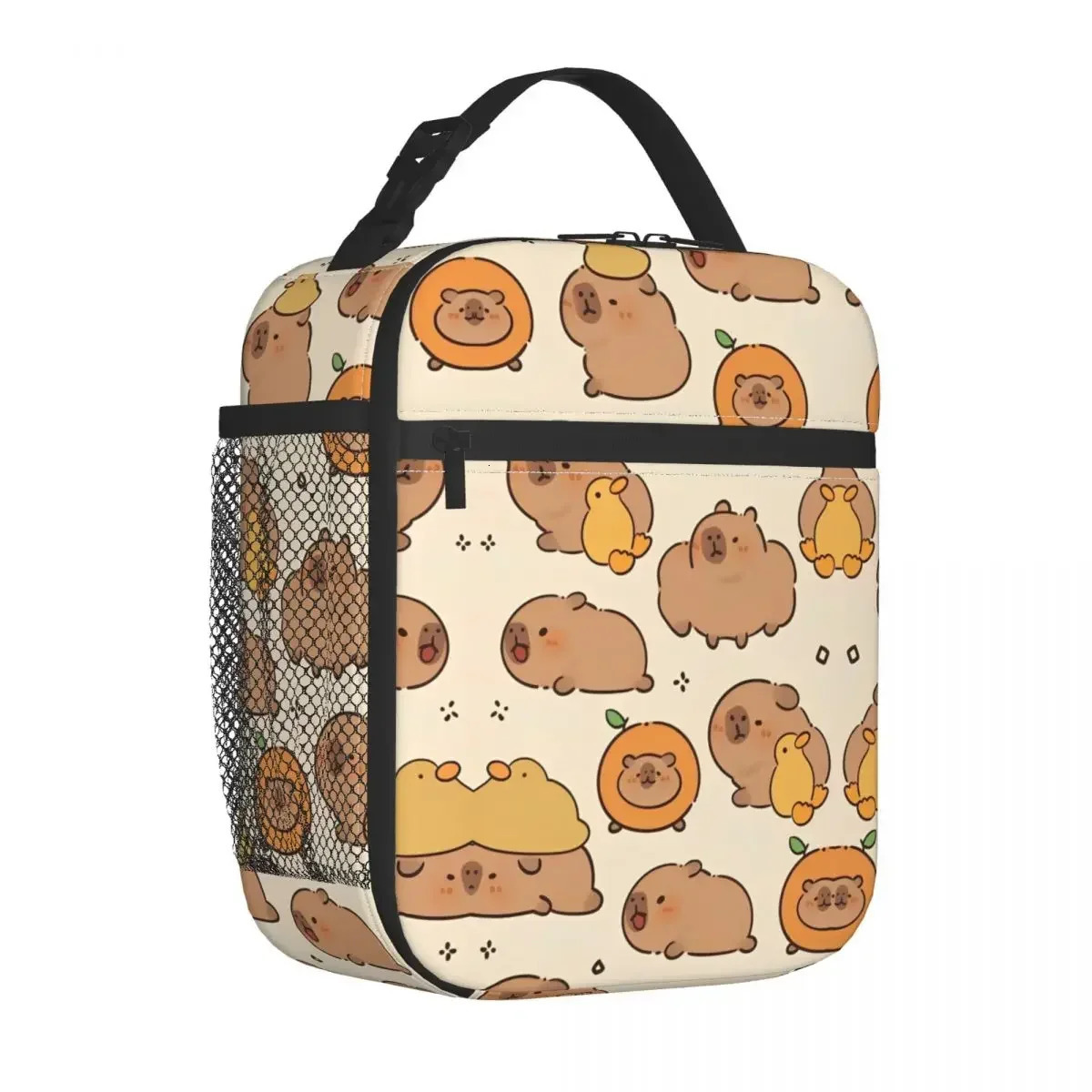 Capybara Cute Lunch Bag Office Lunch Box For Child Cute Tote Food Bags Oxford Insulated Cooler Bag 250225