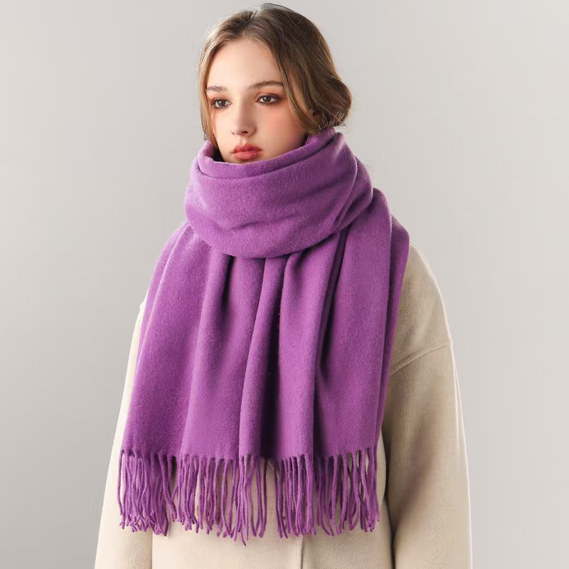 K005 Pure wool scarf winter men and women senior couple style gray scarf shawl gift boyfriend birthday gift