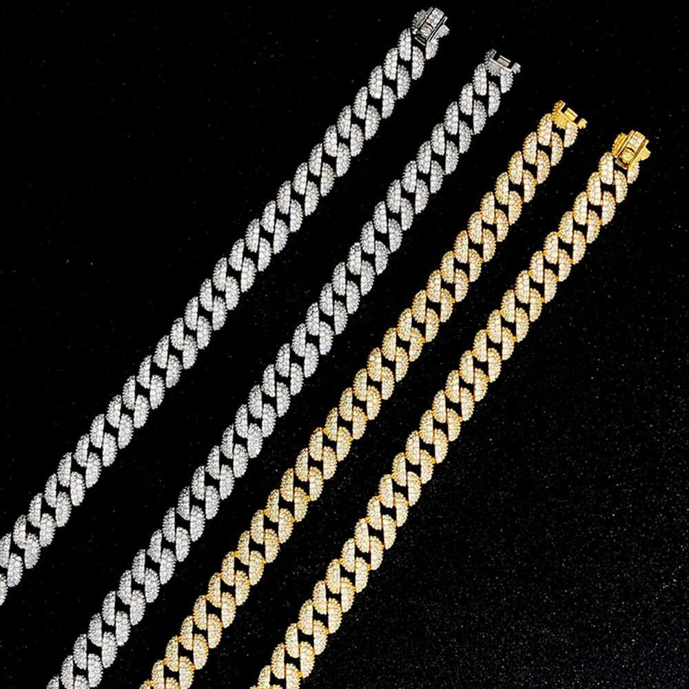 8mm Hip Hop Cuban Zircon Necklace For Men Women Unisex Sterg Sier Cubic Zirconia k Chain Party Jewelry Wholesale