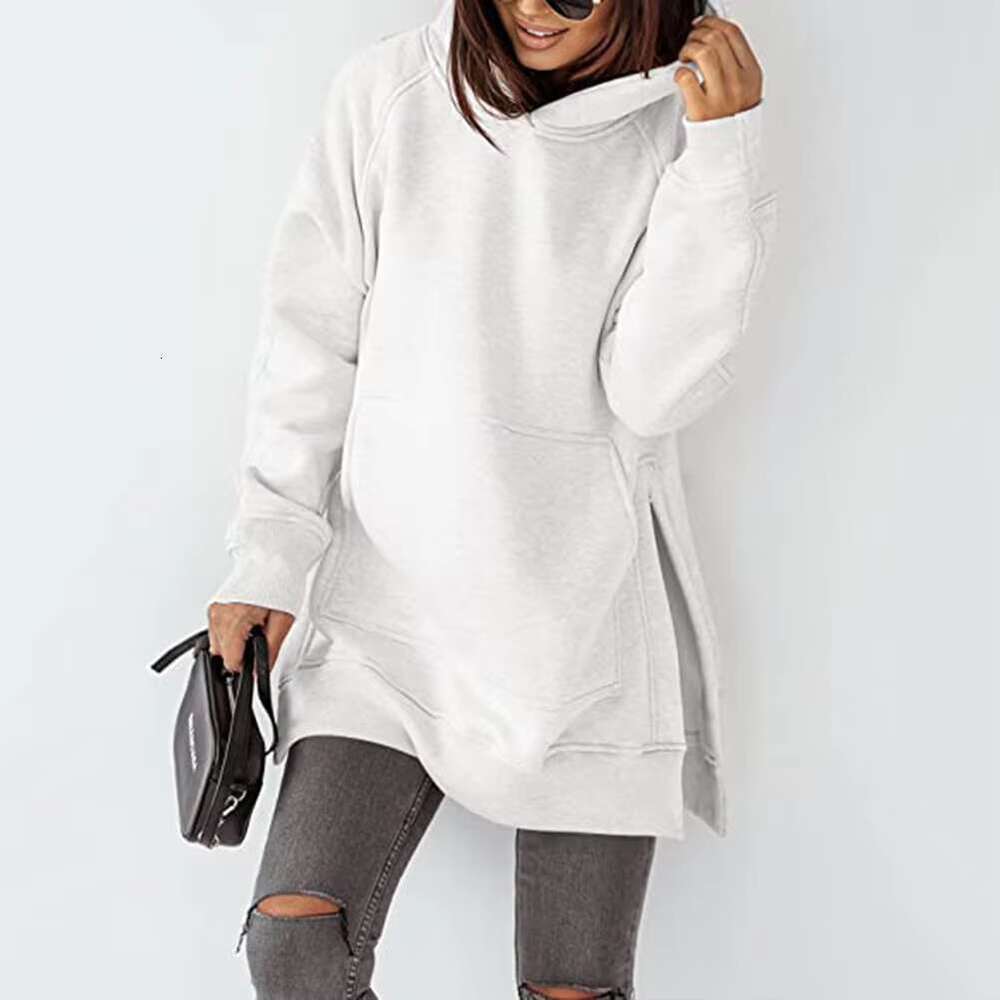 Wholesale Cheap Price New Personality Street Sweater Hooded Long High Split Fleece Women Hoodies
