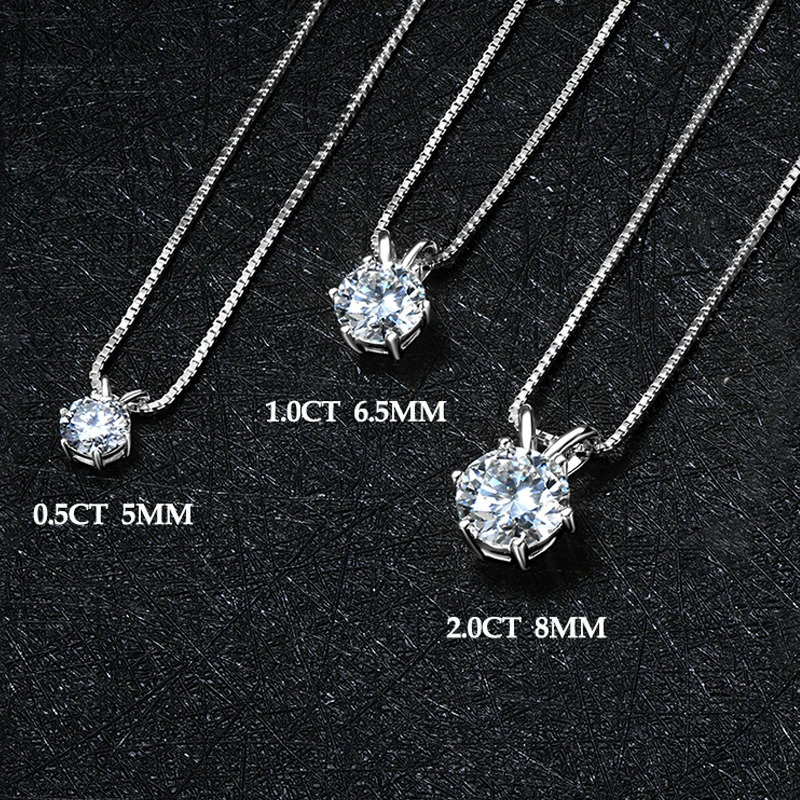 IOGOU Real 925 Silver Jewelry Set Gold Plated 0.5-2ct Stud Earrings Solitaire Pendant Necklace Set for Women Men Gift 250221