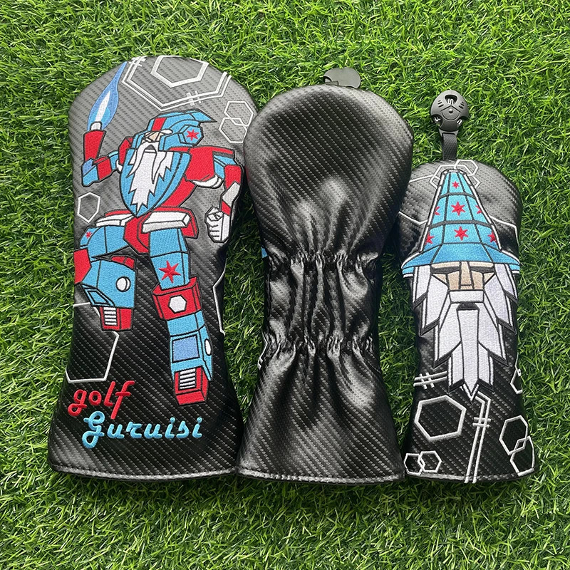robot wizard Golf club cover wood cover Golf club shaft fairway wood cover Golf club head Protective Cover robot wizard 250226