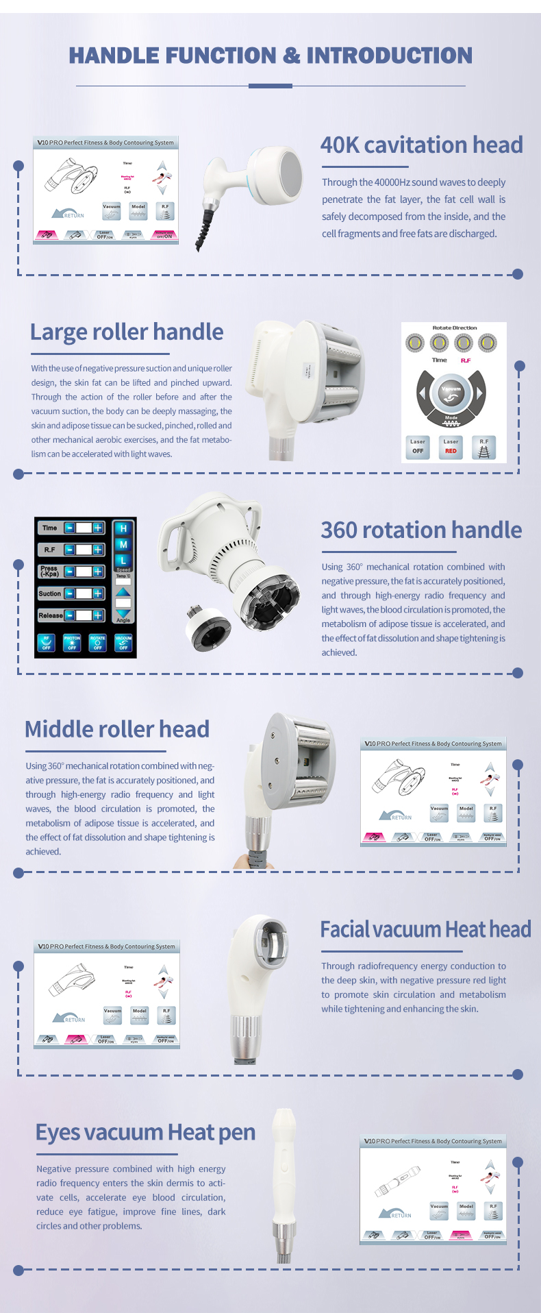 Factory price V10 Pro Cavitation Vacuum RF BIO Roller body face slimming machine shape sculpting Weight Loss Arm Leg slim fat reduce beauty machine