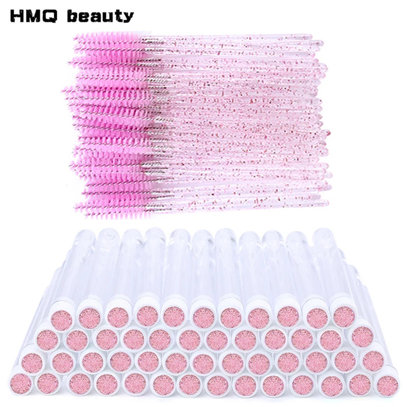 100PCS Disposable Eyelash Brushes Reusable Eyelashes Brush Lash Spoolies Brush Dust-proof Cleaner Storage Tubes Makeup Tool 250224