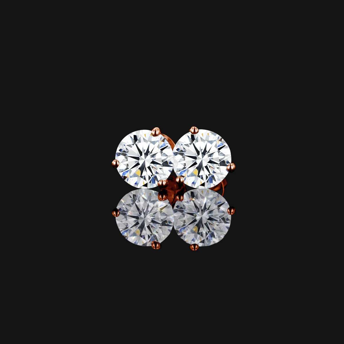 100% Sterg Sier 2 Carat 8.0mm D Color Moissanite Stud Earrings For Women Top Quality Sparkg Wedding Jewelry