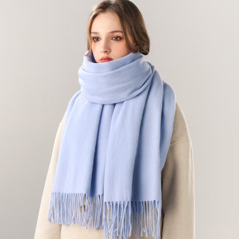 K005 Pure wool scarf winter men and women senior couple style gray scarf shawl gift boyfriend birthday gift