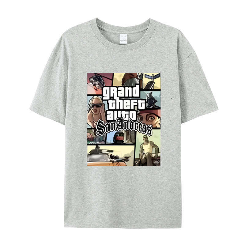 R-Star GTA5 Grand Theft Auto game peripheral short sleeved T-shirt loose plus size trendy men's clothing