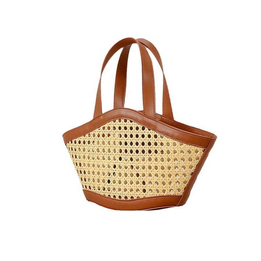 spring/summer handmade rattan mini handbag with hollowed out seaside beach shoulder crossbody bag, women's grass woven bag 250215