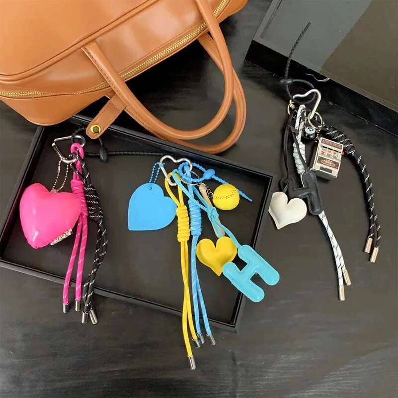 Designed Baseball Nylon Braided Rope Pendant Love Keychain Key Ring Game hine Bag Hanging Decoration Trendy Ornaments
