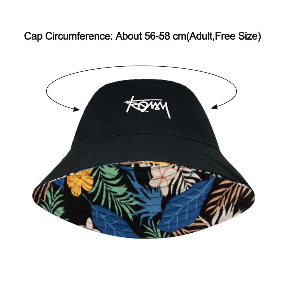 Doublesided Bucket Hat Men Women Summer Basin Cap Hip Hop Graffiti Fishing Fisherman Retro Pattern Packable Sun Protection 250210