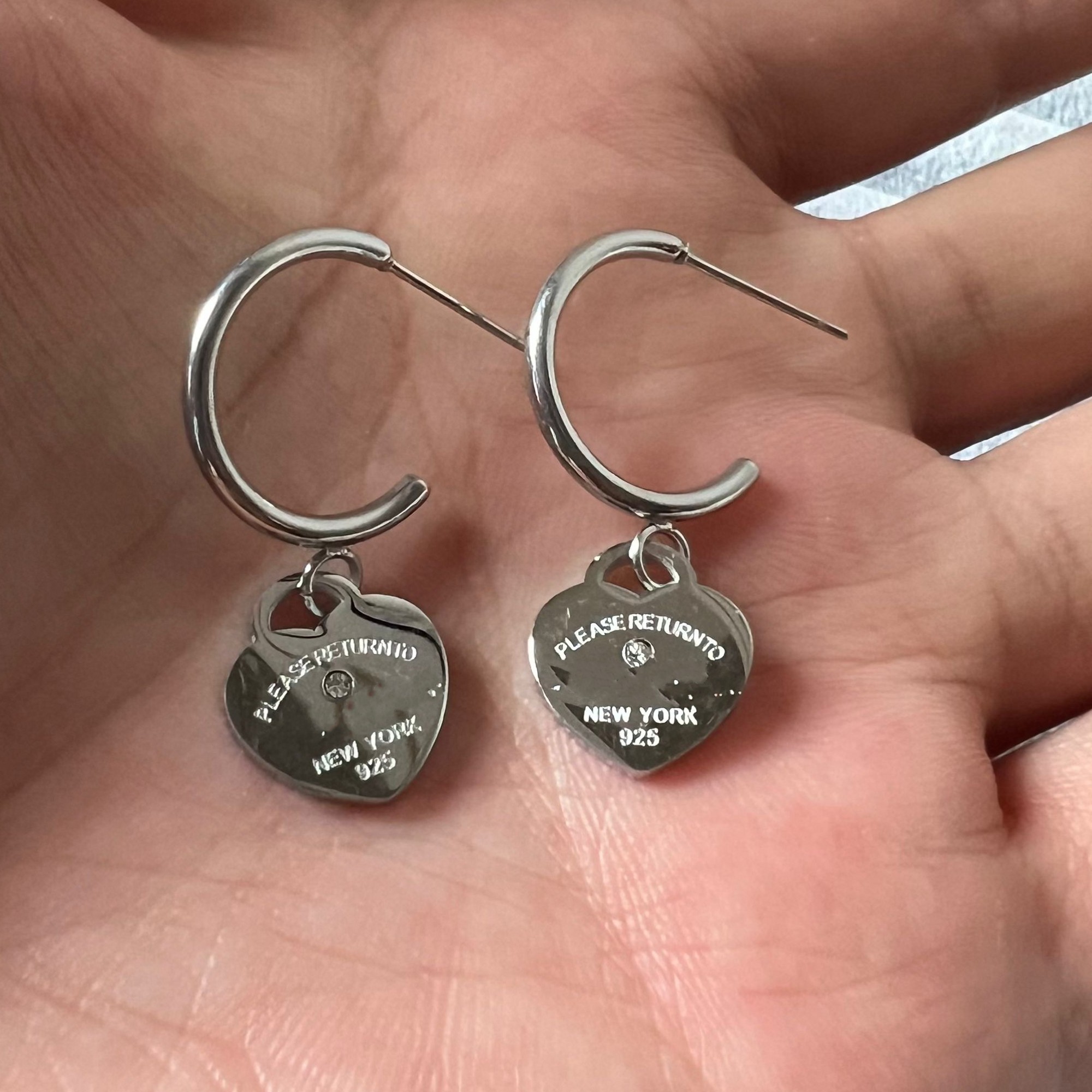 316l stainless steel t hoops girls branded designer moissanite diamond heart stud 18k tiffamy and co tiffanyx tiffanies gold silver rose women earrings wedding jewe