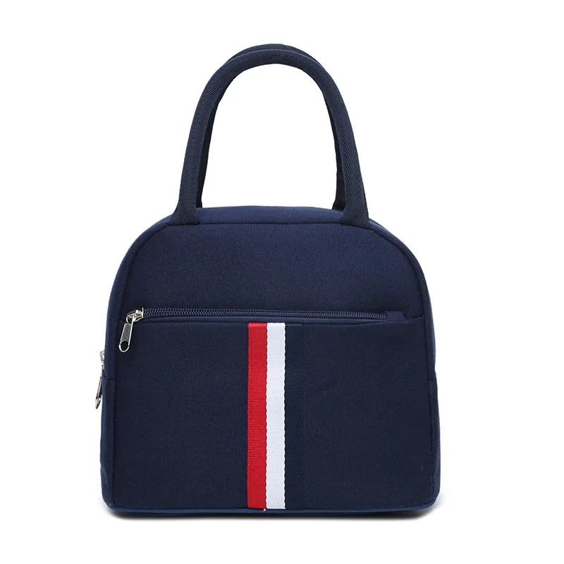 Fashion Canvas Handbag Waterproof Lunch Bag Portable Lunch Box Canvas Handbag 250225