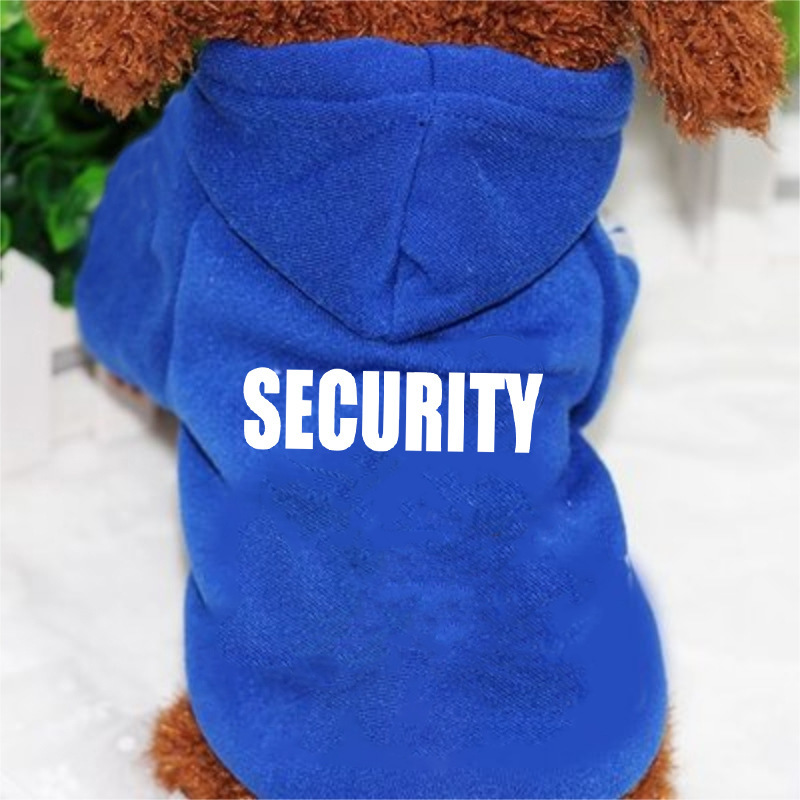 Fleece Lined Fall Dog Clothes Soft Warm Pets Hooded with Classics Security Print Puppy Sweater Winter Sweatshirt for Small Medium Large Dogs & Cat Bla