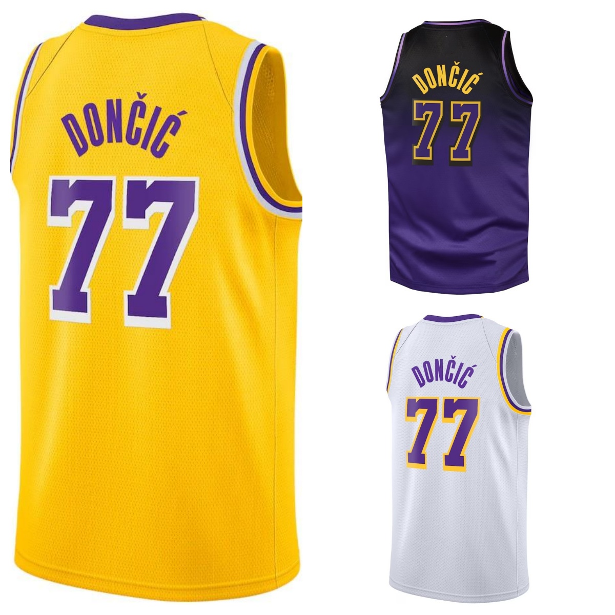 Luca Doncic Jersey Youth New Yellow White Purple 2025 City Jersey Basketball Stitched Jerseys Kids Size S-XL Mix Match Order
