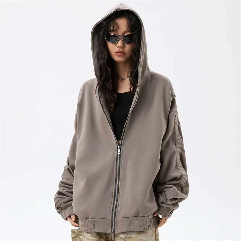 Women's Essentials Hoodie Japanese 2000S Style Y2k Tops Woman 2024 New In Hoodies & Sweatshirts Hooded Sweatshirt With Zipper