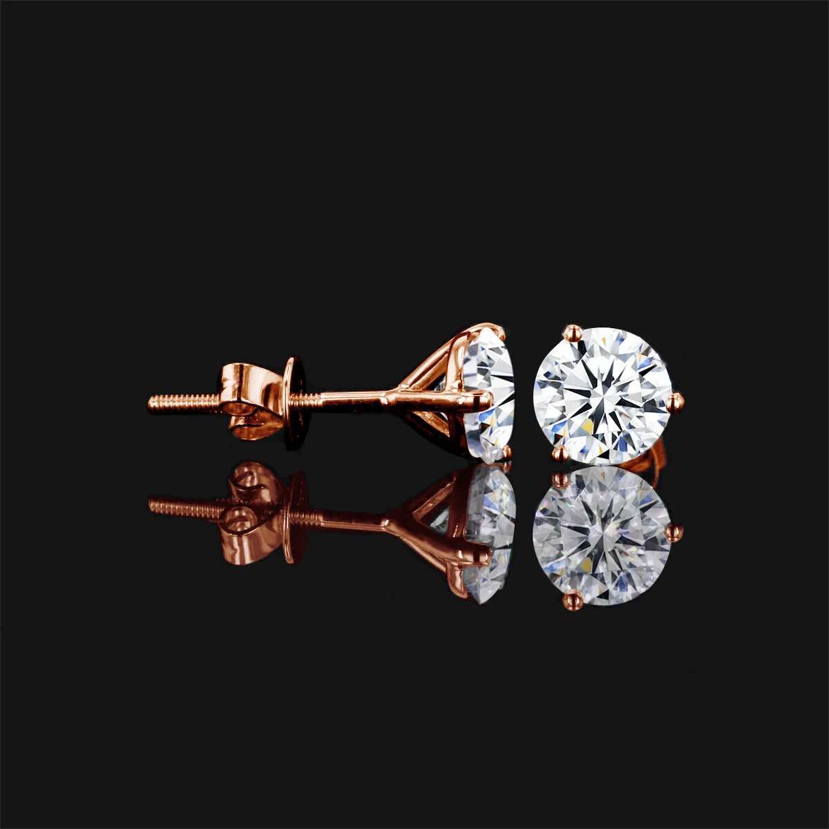100% Sterg Sier 2 Carat 8.0mm D Color Moissanite Stud Earrings For Women Top Quality Sparkg Wedding Jewelry