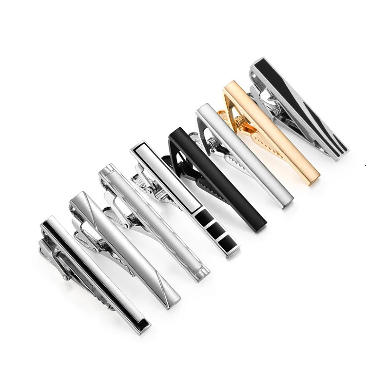 8 PCS Short Tie Clips Set With Gift Box Mens Tie Clip Tie Pin Accessories Man Shirt Cufflinks Men Cuff Gift For Husband Gadgets 250225