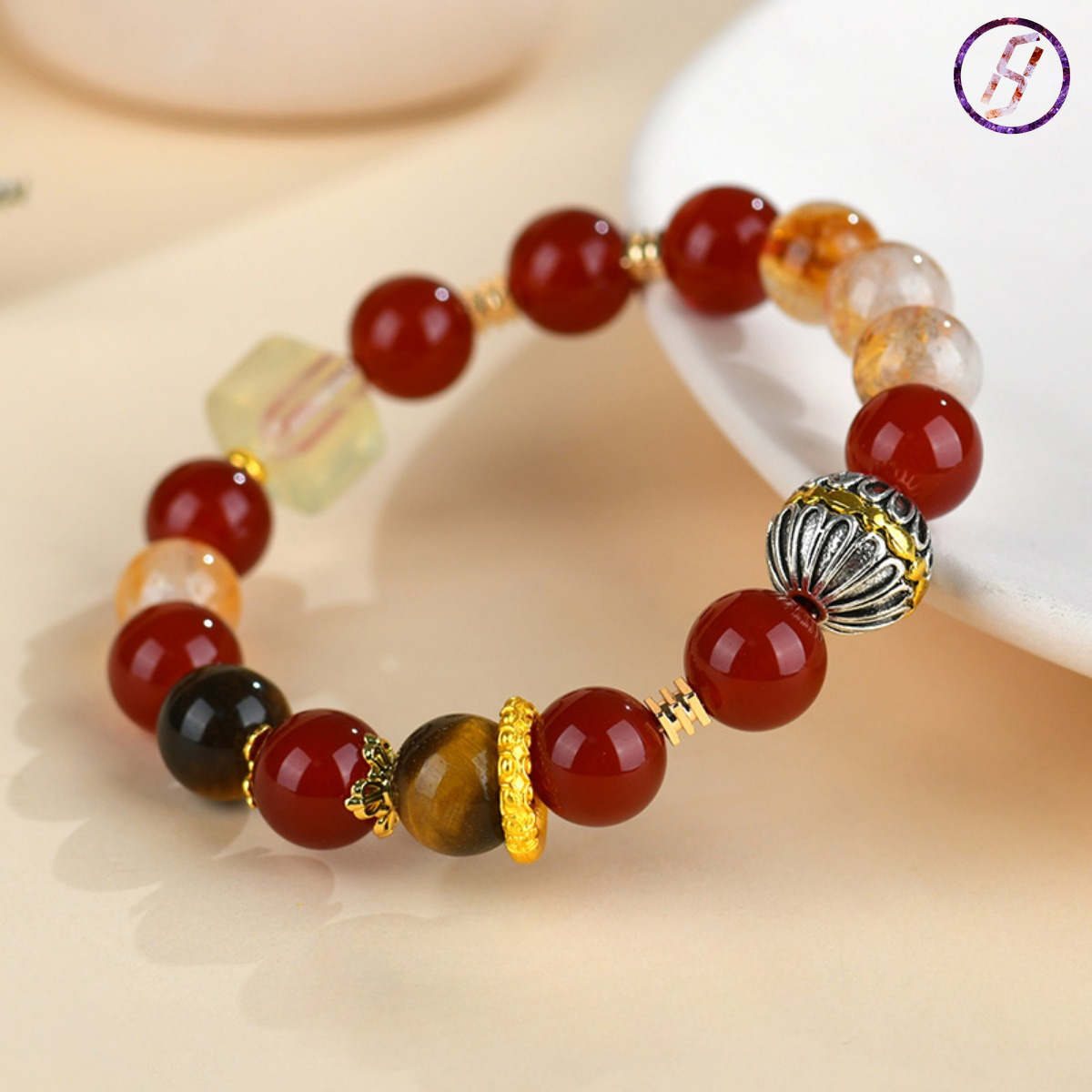 2025 New Network Hit Nezha 2 Series A Variety of Original Bracelets Natural Crystal Citrine Carnelian Tiger Eyes A Variety of Crystal Womens Bracelet 