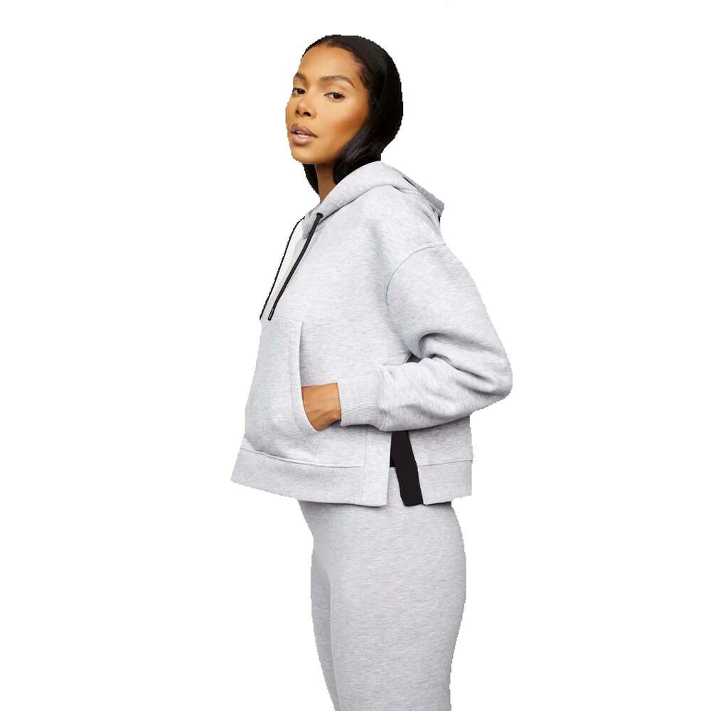 Moeed Couture 2022 ODM Custom Crop Top Solid Hooded Pullover Women Lightweight Comfy Fleece Breathable Knitted Hoodie Cute Style