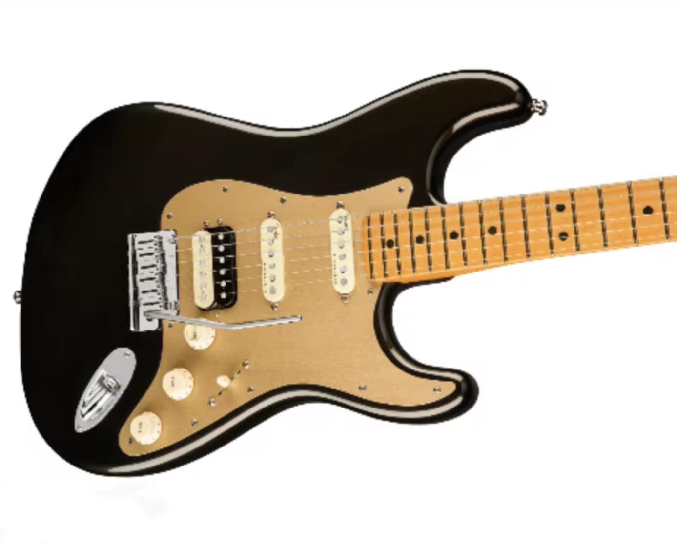 In Stock Texas Tea Ultra Electric Guitar Gold Aluminum Pickguard Solid Mahogany Body Maple Neck SSH Pickups Chorme Hardware