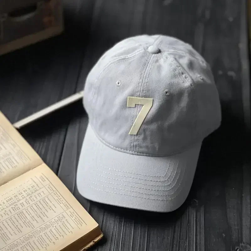 Fashion Numbers Patch Soft Top Baseball Cap 2024 Mens and Womens Retro Outdoor Casual Travel Sun-Poof ed Cap 250221