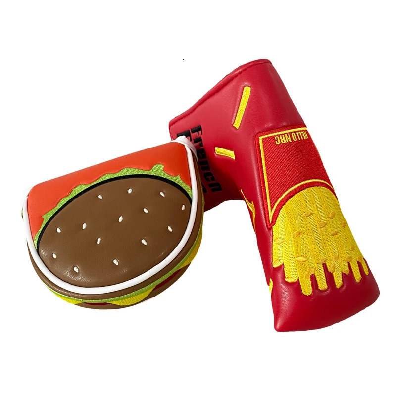 Hamburg French Fries Pattern Golf Putter Cover Magnetic Closure For Mallet Blade Club PU Leather Golf Headcover Putter Protector 250226