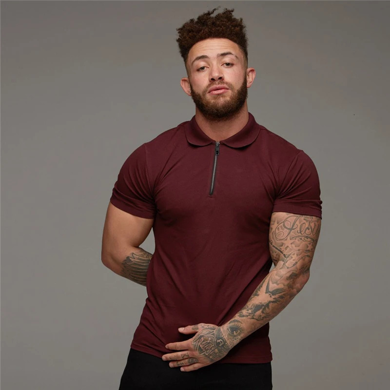 Muscleguys Man Fashion Polo Shirt Casual Fashion Plain Color Short Sleeve High Quality Slim Polo Shirt Men Fitness Polo homme 250225
