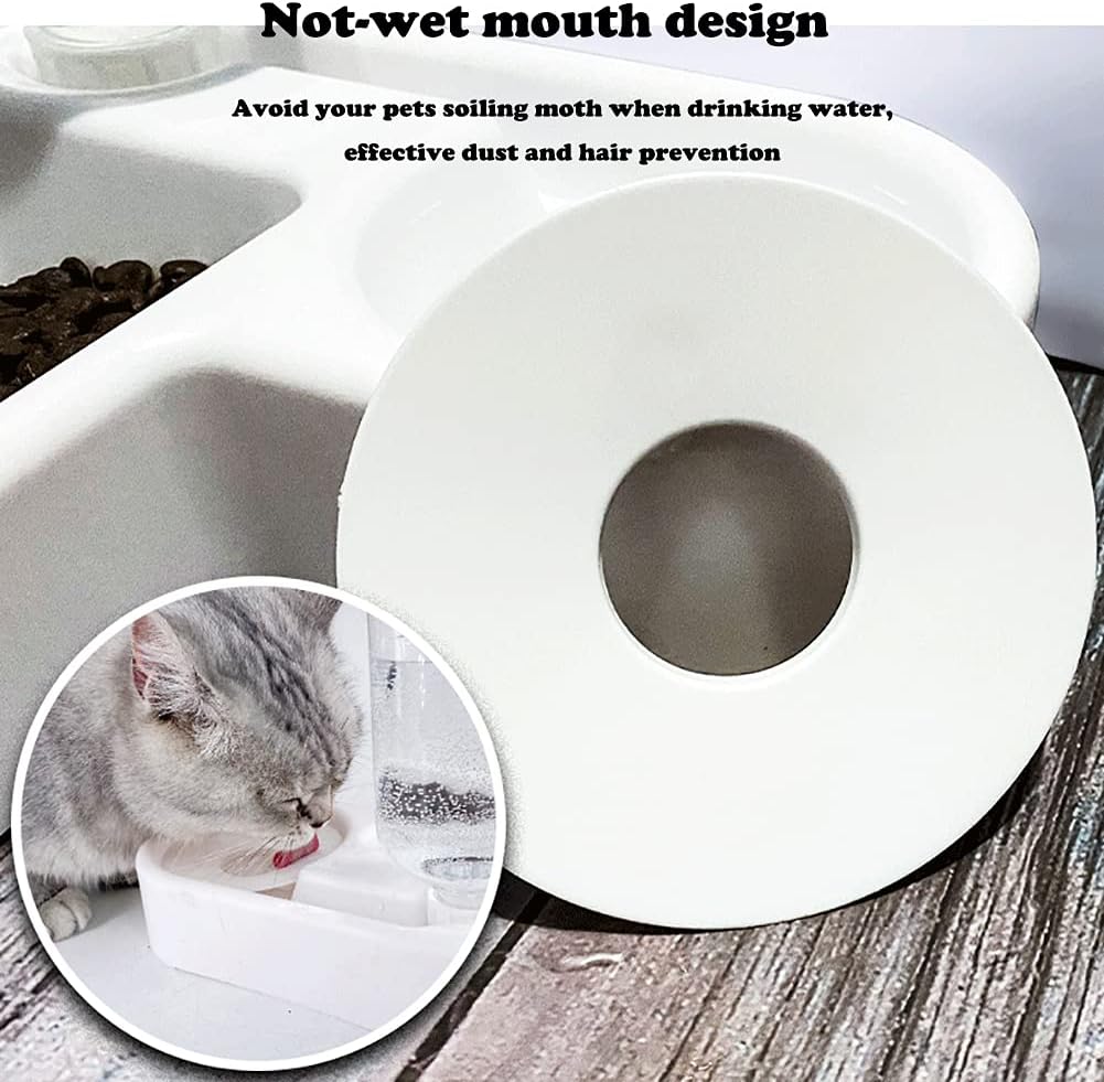 2026 New Double Dog Cat - Pet Water Food Bowl Set With Automatic Water Bottle, Pet Feeding Bowl Suitable For Cats And Small Dogs Free Shipping