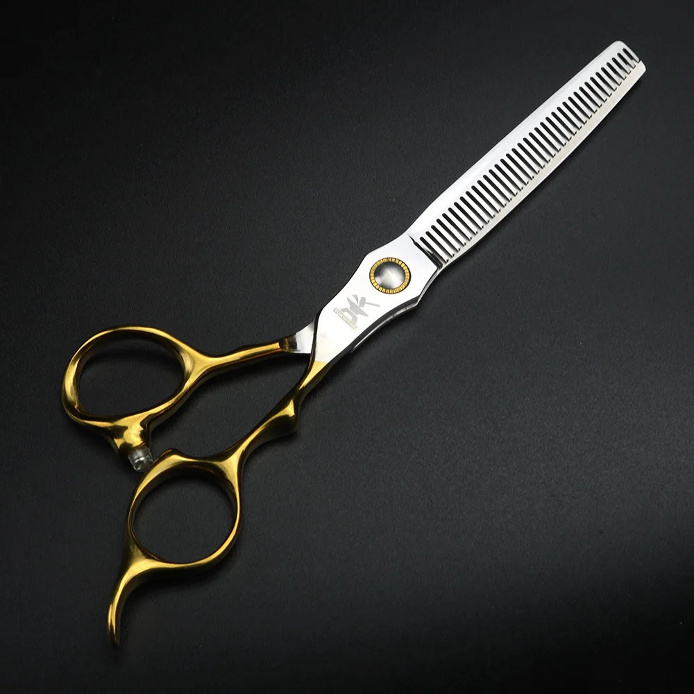 XUANFENG Gold Handle Professional Hair Scissors 65 440C Steel Barber Cutting and thinning 240224