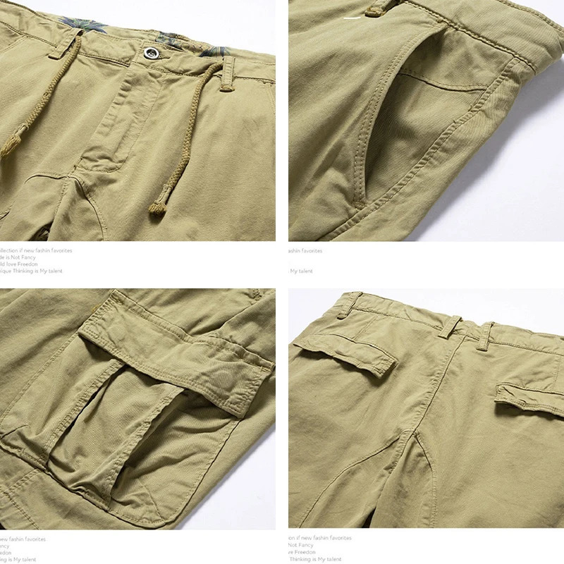 Mens Summer Multi Pocket Cargo Shorts Fashion Cotton Large Outdoor Bermuda Jogger Army Direct 250214