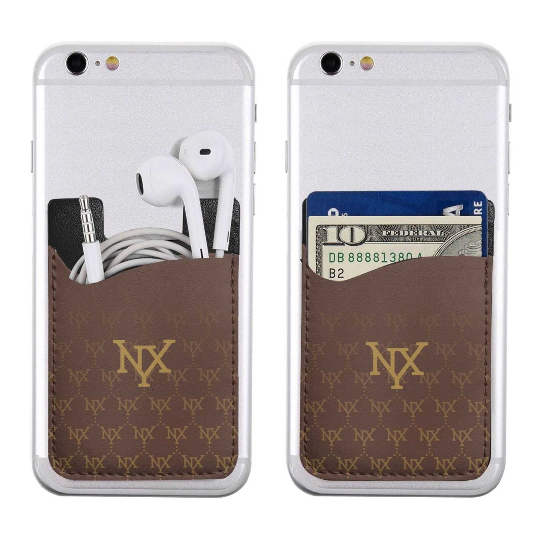 NXY Phone Back Slot Card Holder Wallet Case Strong Leather Mobile Phone Card Package Adhesive Sticker Pocket Phone Pouch Accessories Hip