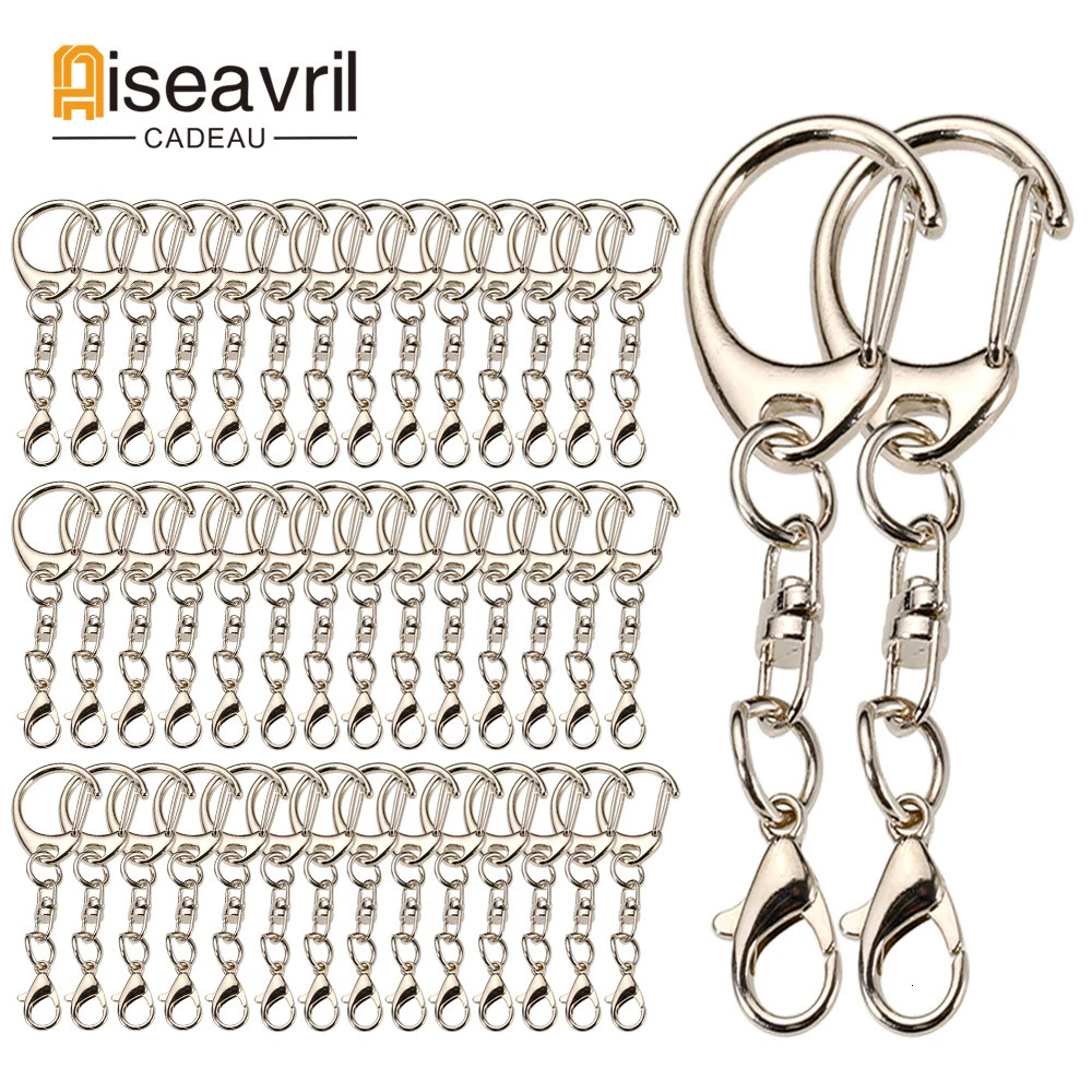 100pcs/lot Lobster Clasp 57mm Chain C-shaped Clasps Connector for DIY Jewelry Making Findings Key Chain Accessories Drop 250221
