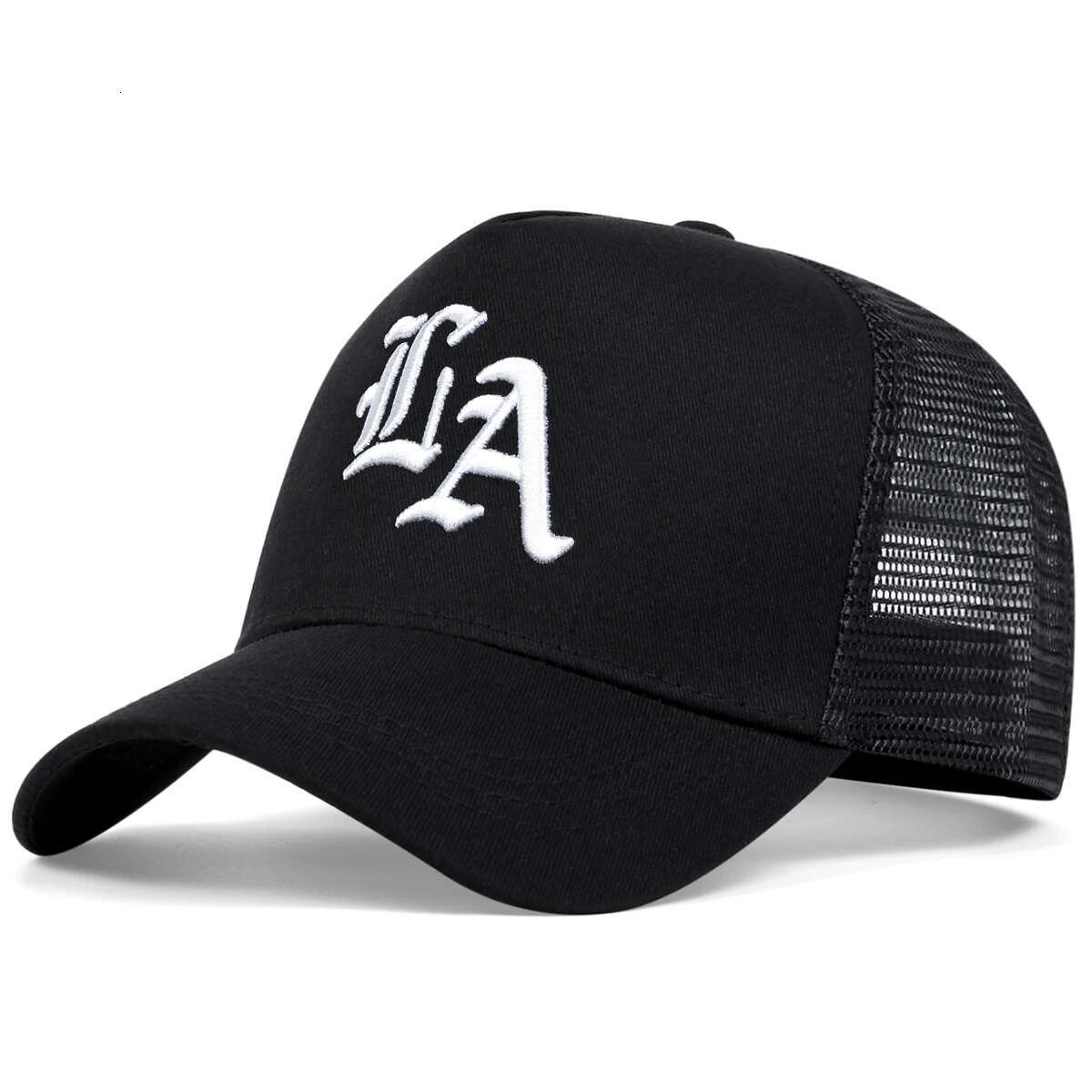 Unisex LA Letter Embroidery Baseball Net Caps Hip Hop Cap Spring Summer Outdoor Adjustable Casual Hats Sunscreen Hat