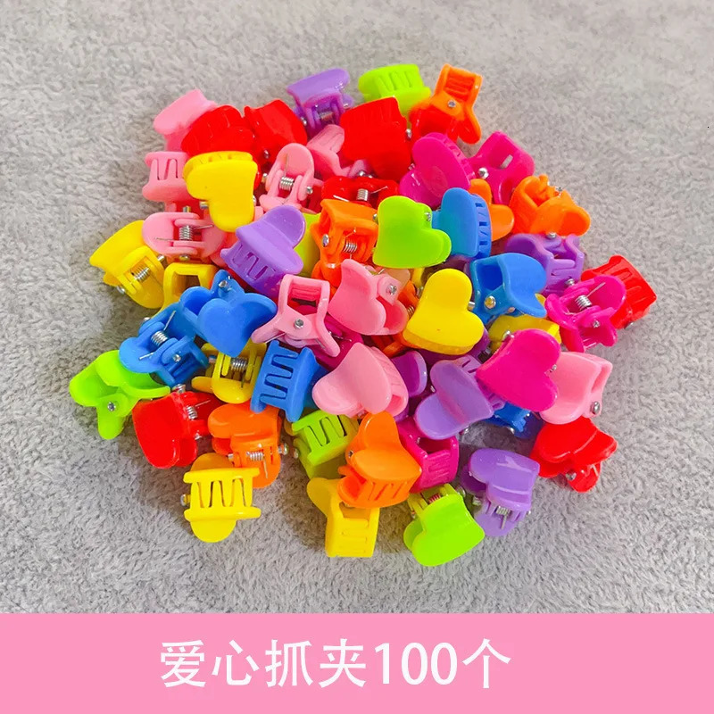 100 pieces of colorful claw clips for girls cute flower butterfly hair accessories childrens cartoon head wearing gifts 250218