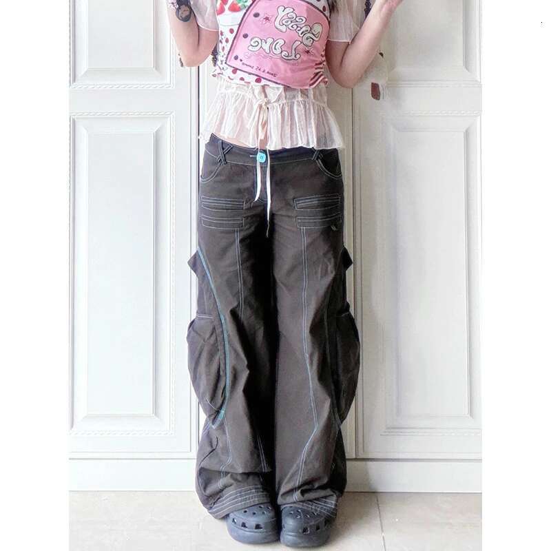 MDNG Women Autumn Brown Baggy Jeans Vintage Cowboy Pants Haruku Aesthetic Streetwear Denim Trousers Y2k 2000S Style Clothes 2024