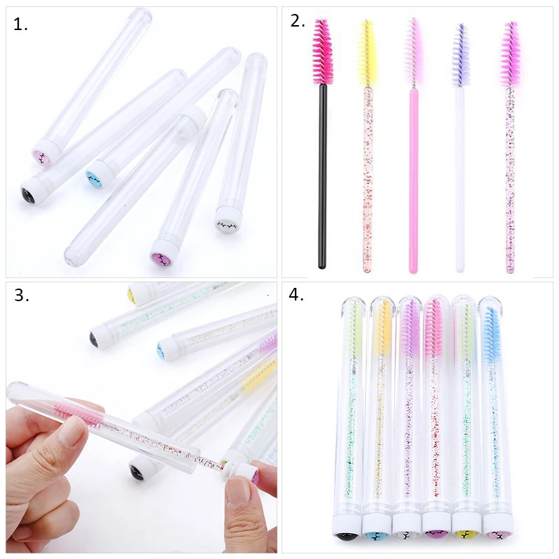 Reusable Eyebrow Brush Tube Disposable Eyelash Brush Eyebrow Brush With Eelash Resin Drill Replaceable Makeup Brushes 250224