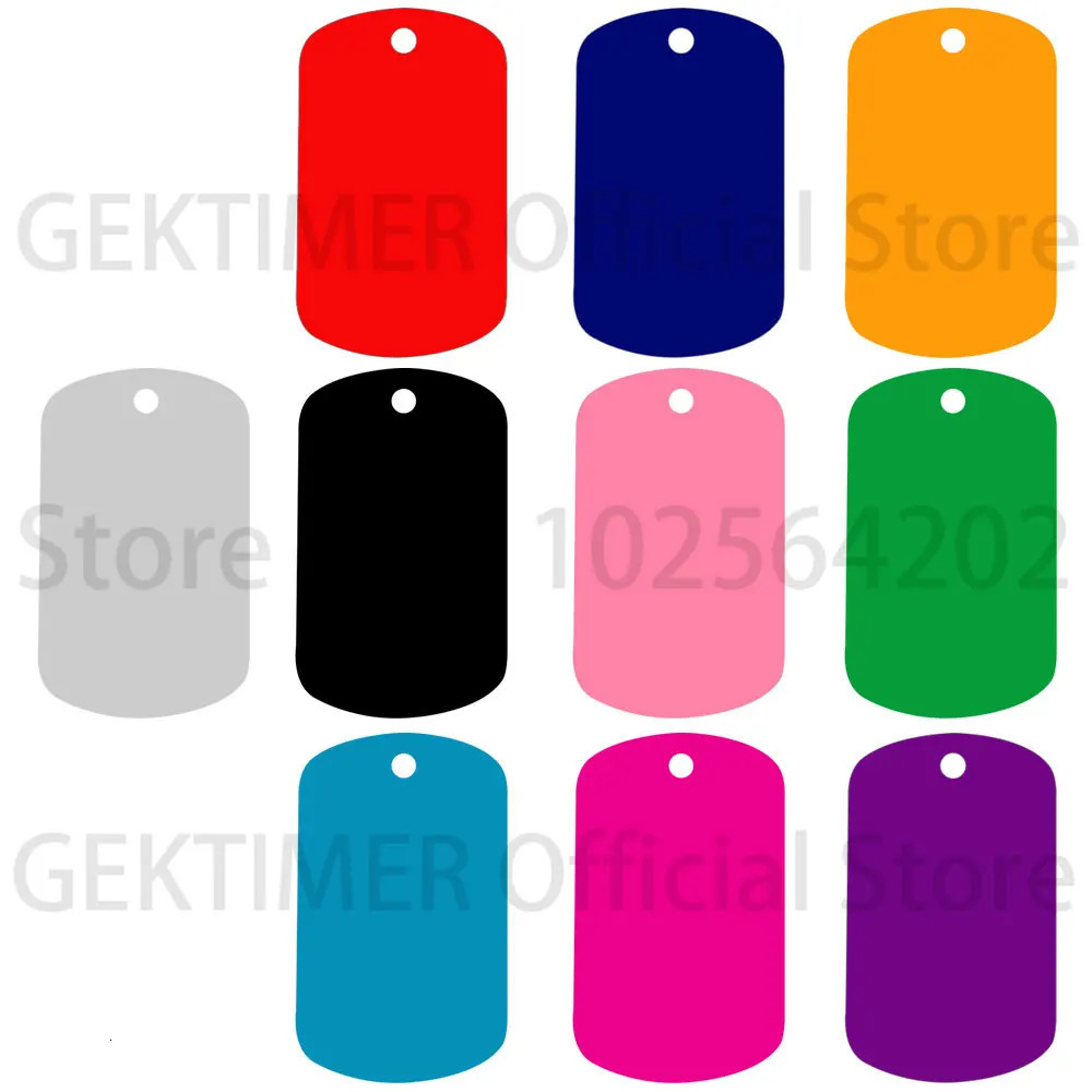 100Pcs Aluminum Military Identity Tag Custom Personalized ID Nameplate Laser Engraved Number Pendant For KeyChain Diy Making 250221