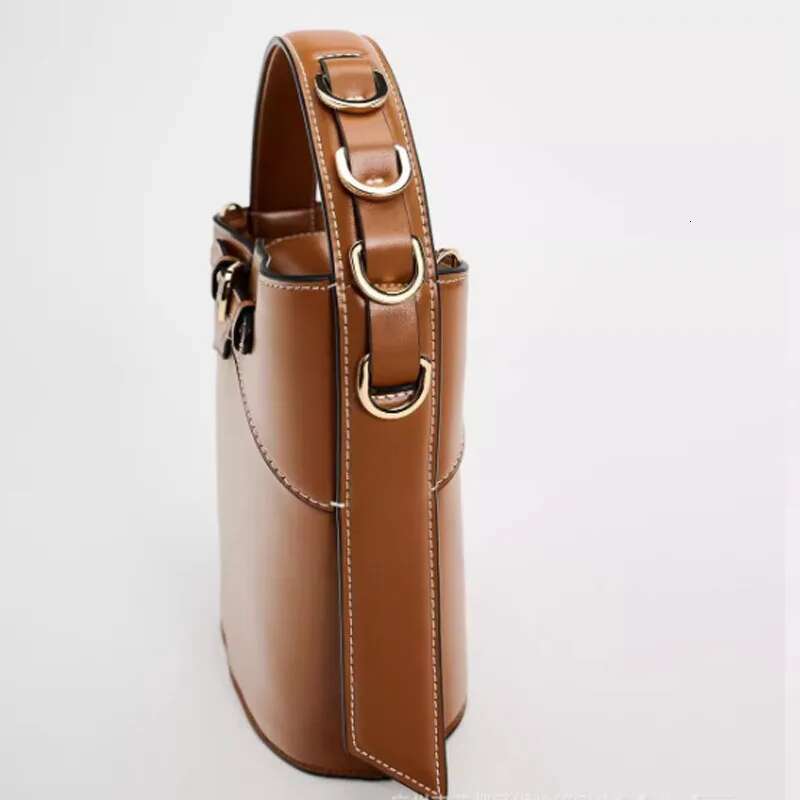 New Brown Buckle Strap Shoulder bags designer handbags Fashion PU Leather Bucket Crossbody Bag