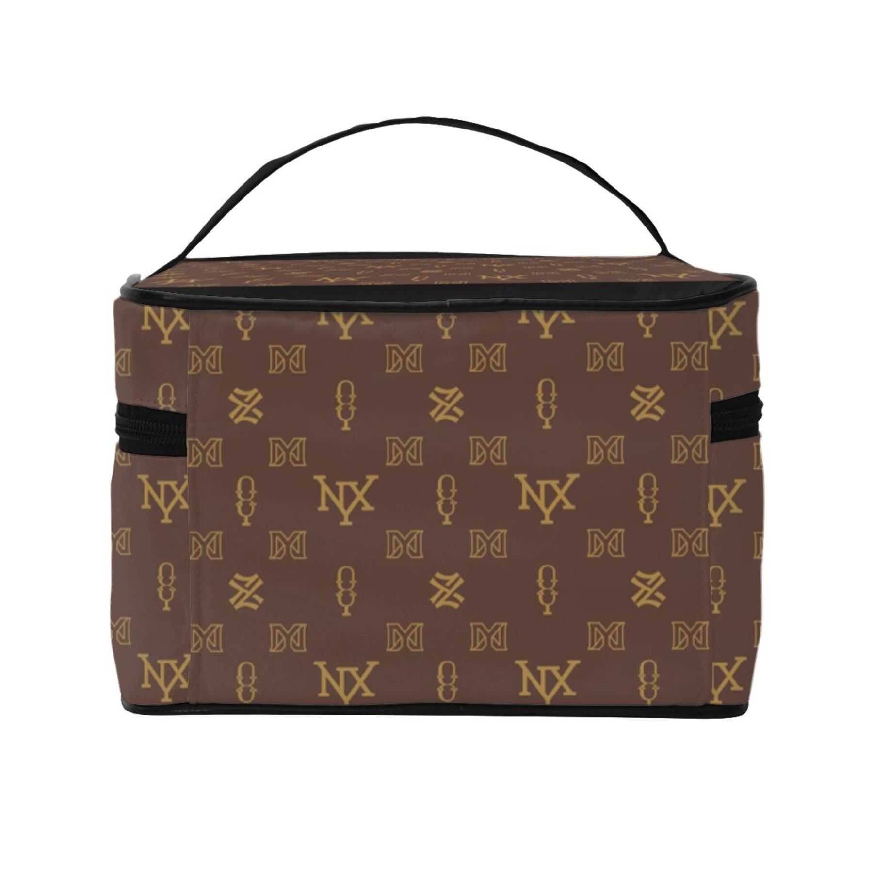 NXY Portable Cosmetic Bag Large Capacity Travel Makeup Case Brown For Women Handheld Toiletry Bag For Girls Traveling Organizer Bag Hip