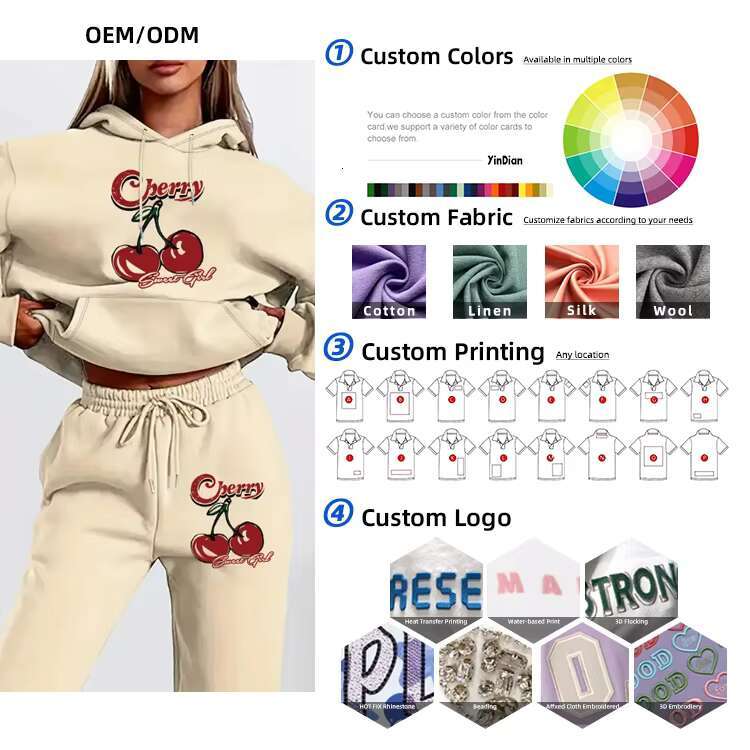 Wholesale Manufacturer Embroidered Knitted Emed Hoodie Sweatshirts Custom Design Print High Quality Women Hoodies