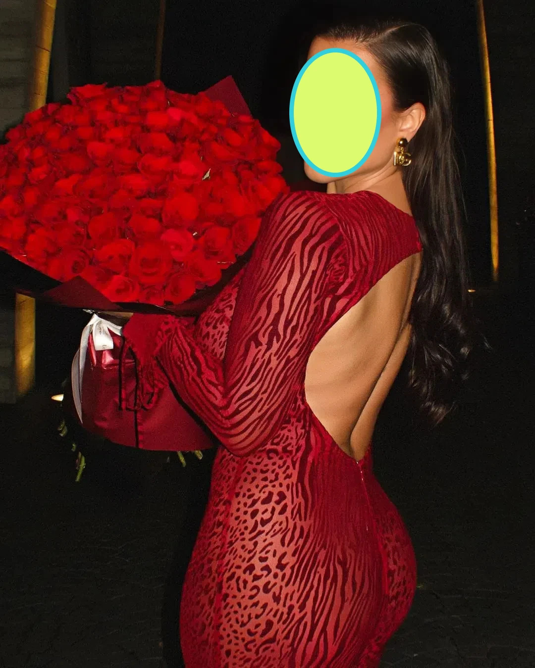 fashion gauze sexy see-through leopard print bag backless dress 250225