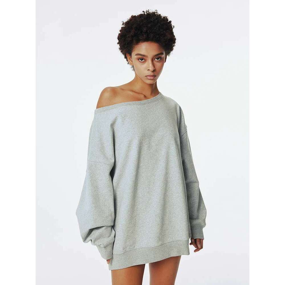 2025 New Autumn Women Sweatshirt Haruku Retro Tops Y2k Pullover Loose Off Shoulder Hoodies Fashion Streetwear