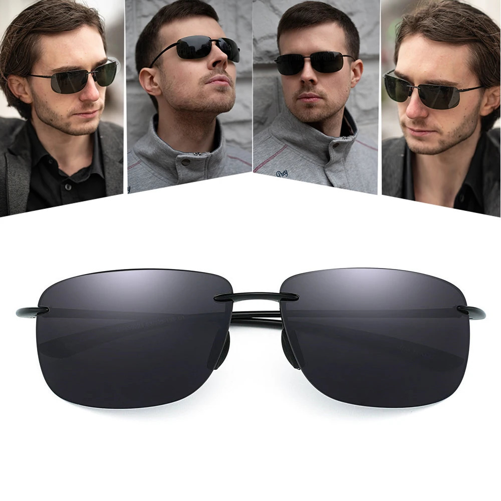 JIM Ultralight Sport Sunglasses for Men Women TR90 Rimless Frame for Running Fishing Cycling Driving 250221