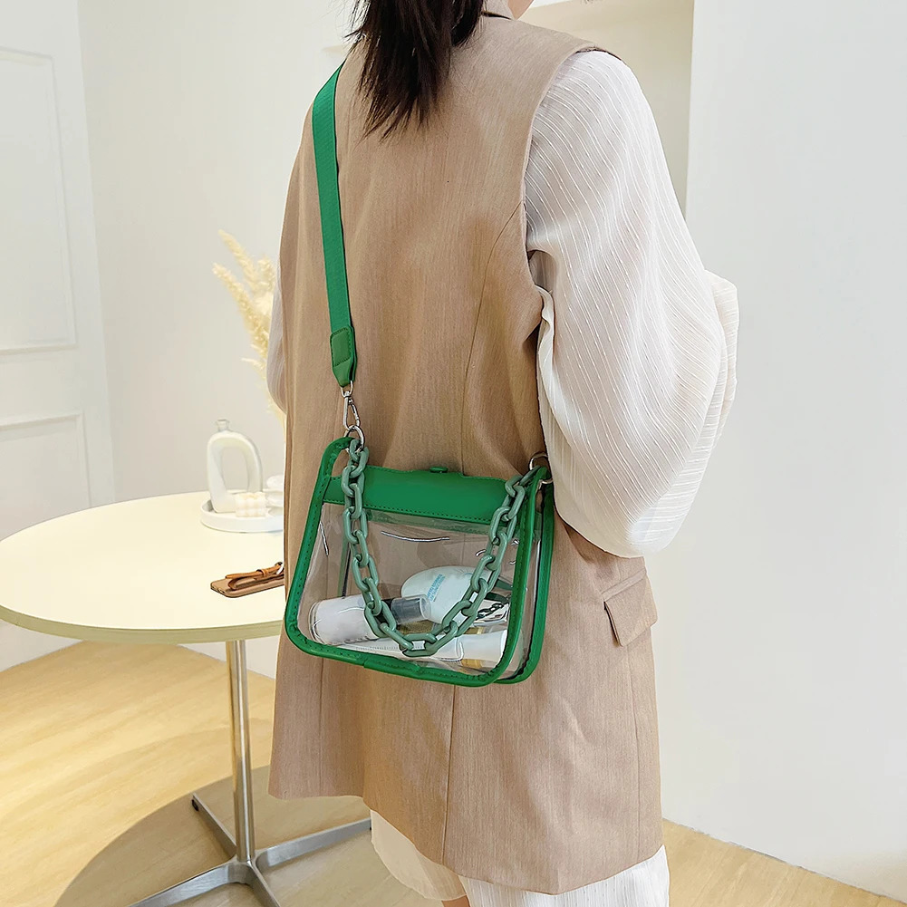Designer Bag Women Clear Fashion Shoulder Bag Stadium Approved Handbags PVC Transparent Underarm Ladies Adjustable Straps Crossbody Bags