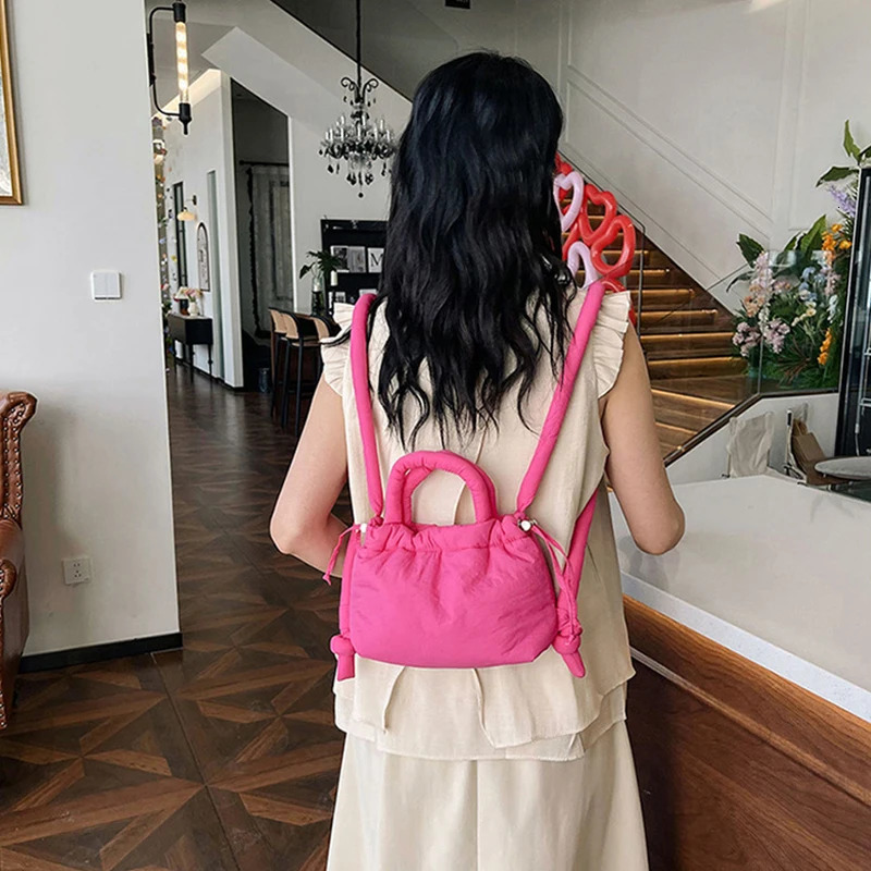 Casual Puffer Bag Padded Women Shoulder Crossbody Bags Cotton-filled Nylon Down Cotton Lady Handbags Mini Tote Purses 250225