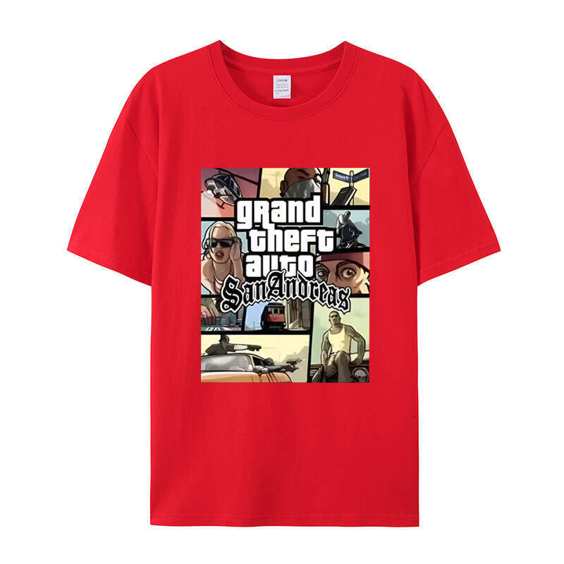 R-Star GTA5 Grand Theft Auto game peripheral short sleeved T-shirt loose plus size trendy men's clothing