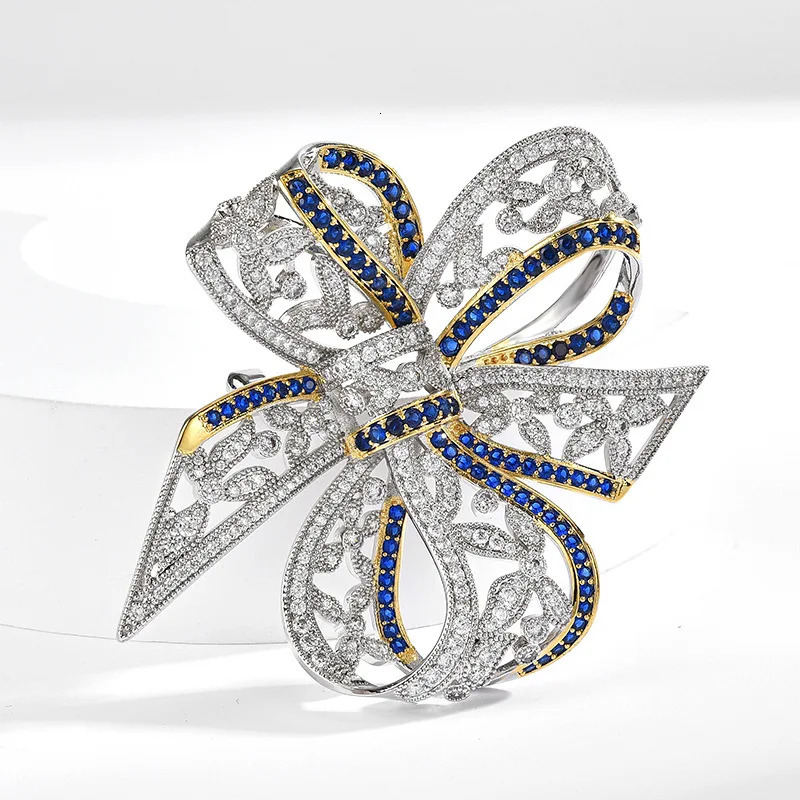 Spring Personalized Vintage Bow Fashion Zircon Inlaid Brooch Womens Exquisite Pin 250225